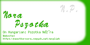 nora pszotka business card